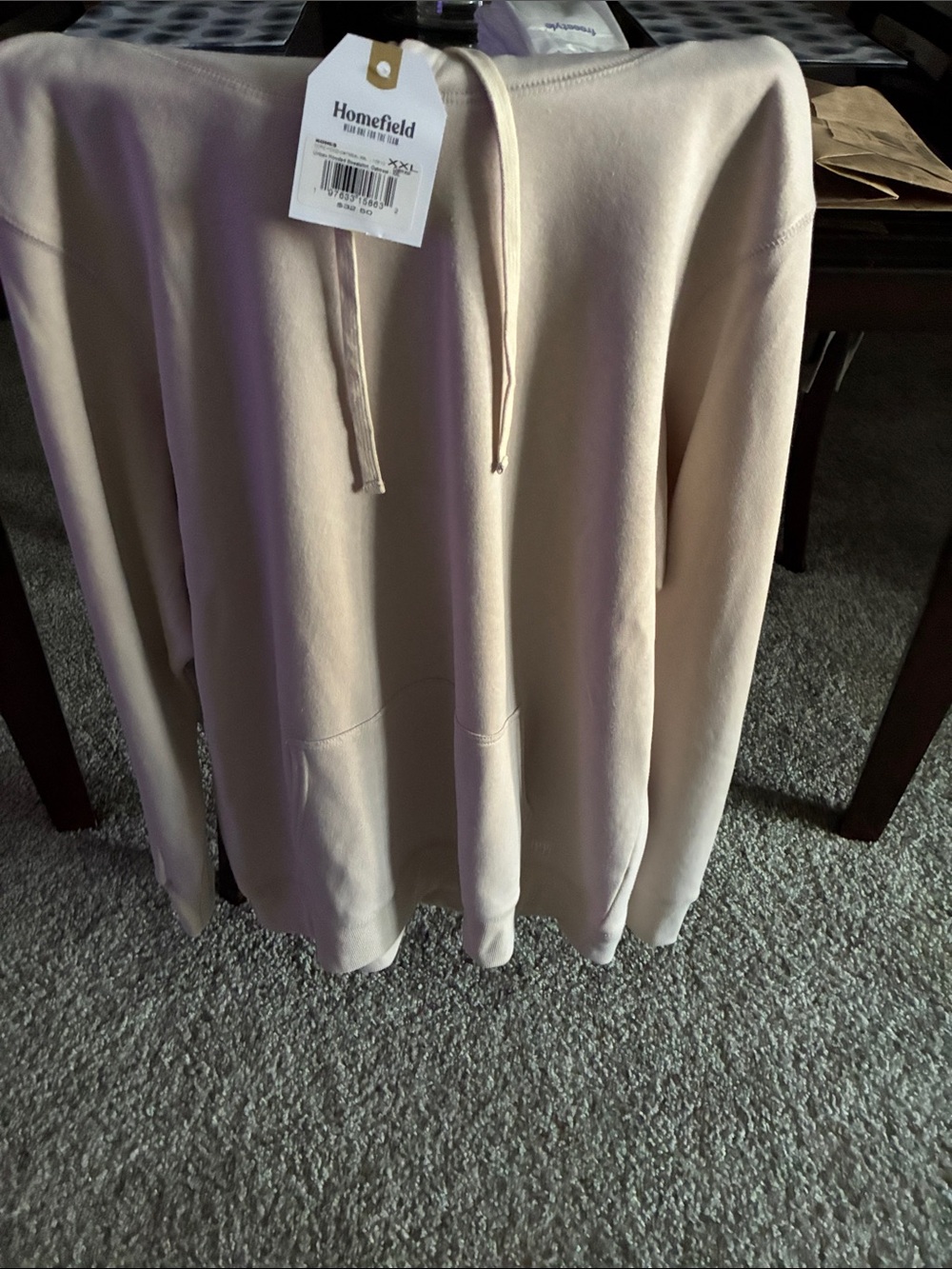 Men’s XXL Cream Pullover Hooded Sweatshirt